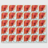 Red Poppies Aquarell Moderne Blumenkunst Geschenkpapier (Flach)