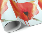 Red Poppies Aquarell Moderne Blumenkunst Geschenkpapier (Rolleneckpunkt)