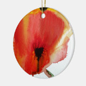 Red Poppies Aquarell Moderne Blumenkunst Keramik Ornament (Links)
