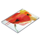 Red Poppies Aquarell Moderne Blumenkunst Notizblock (Linke Seite)