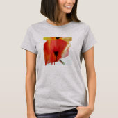 Red Poppies Aquarell Moderne Blumenkunst T-Shirt (Vorderseite)