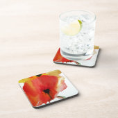 Red Poppies Aquarell Moderne Blumenkunst Untersetzer (Rechte Seite)