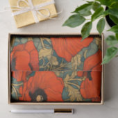 Red Poppies Art Nouveau Pattern Seidenpapier (Geschenk)
