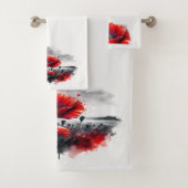 "Red Poppies" Badhandtuch Set (Insitu)