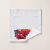 "Red Poppies" Badhandtuch Set (Waschlappen)