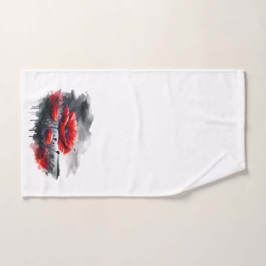 "Red Poppies" Badhandtuch Set (Handtuch)