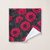 Red Poppies Badhandtuch Set (Waschlappen)