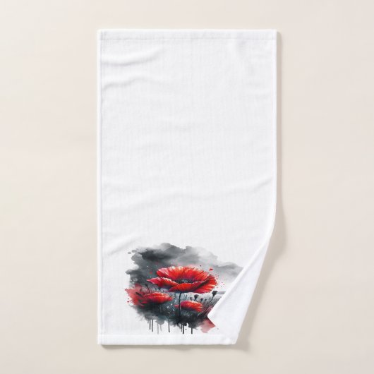 "Red Poppies" Badhandtuch Set (Handtuch)