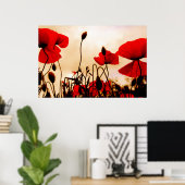 Red Poppies bei Dusk Poster Print (Heimbüro)
