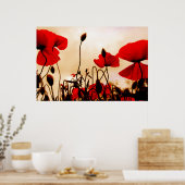 Red Poppies bei Dusk Poster Print (Küche)