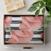 Red Poppies Black Stripes Chic Seidenpapier (Geschenk)