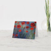 Red Poppies Blue Fog Fine Art Card Karte (Vorderseite)