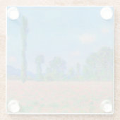 Red Poppies Blue Sky by Monet - Mohnfeld Glasuntersetzer (Rückseite)