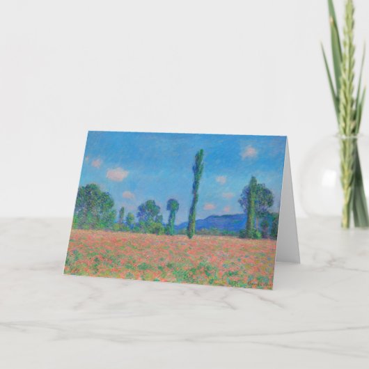 Red Poppies Blue Sky by Monet - Mohnfeld Karte (Vorderseite)