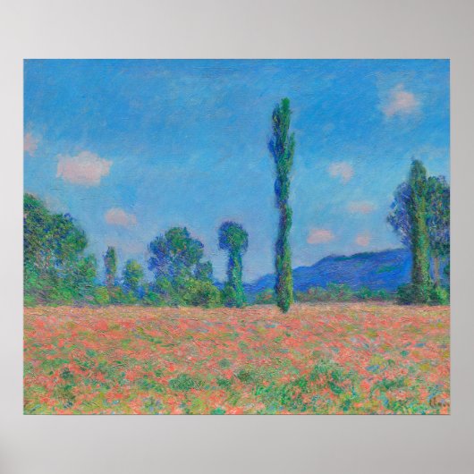 Red Poppies Blue Sky by Monet - Mohnfeld Poster (Vorne)