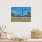 Red Poppies Blue Sky by Monet - Mohnfeld Poster (Küche)