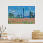 Red Poppies Blue Sky by Monet - Mohnfeld Poster (Küche)