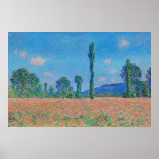 Red Poppies Blue Sky by Monet - Mohnfeld Poster (Vorne)