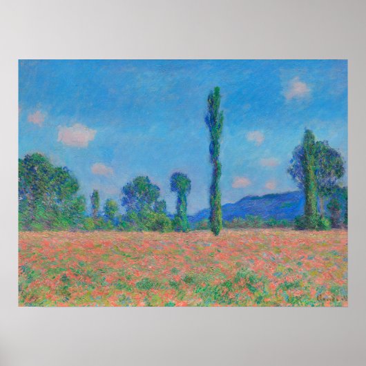 Red Poppies Blue Sky by Monet - Mohnfeld Poster (Vorne)