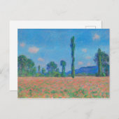 Red Poppies Blue Sky by Monet - Mohnfeld Postkarte (Vorne/Hinten)