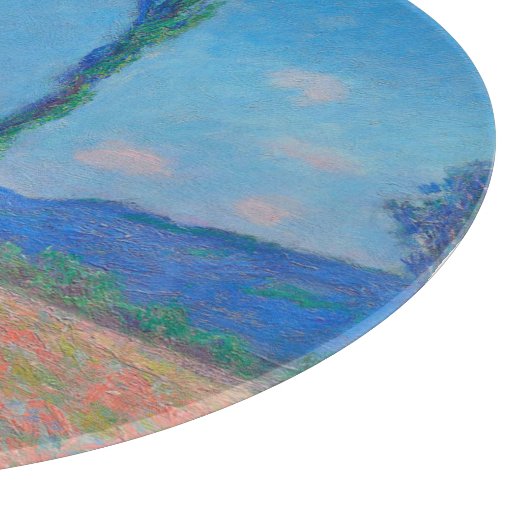 Red Poppies Blue Sky by Monet - Mohnfeld Schneidebrett (Ecke)