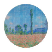 Red Poppies Blue Sky by Monet - Mohnfeld Schneidebrett (Vorderseite)