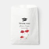 Red Poppies Blume Blumenkohl Abschluss Vielen Dank Geschenktütchen (Vorderseite)