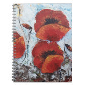 Red Poppies Blume Mohn whimsical Notizblock Journa (Vorderseite)