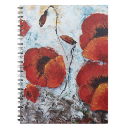 Red Poppies Blume Mohn whimsical Notizblock Journa