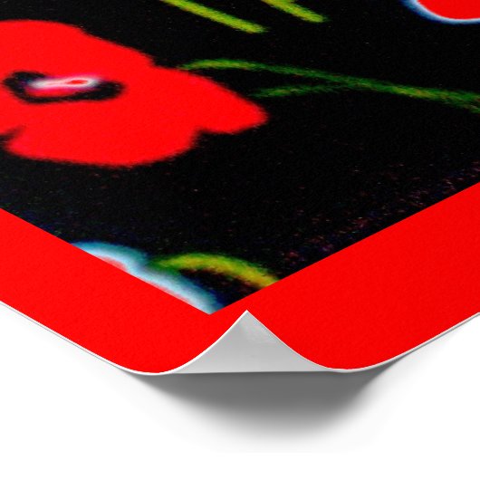 Red Poppies Blume Poster (Ecke)