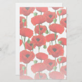 Red Poppies Blumenmuster Briefpapier (Vorne/Hinten)