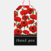 Red Poppies Blumenmuster Geschenkanhänger (Rückseite)