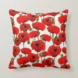 Red Poppies Blumenmuster Kissen