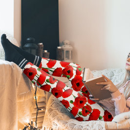 Red Poppies Blumenmuster Leggings
