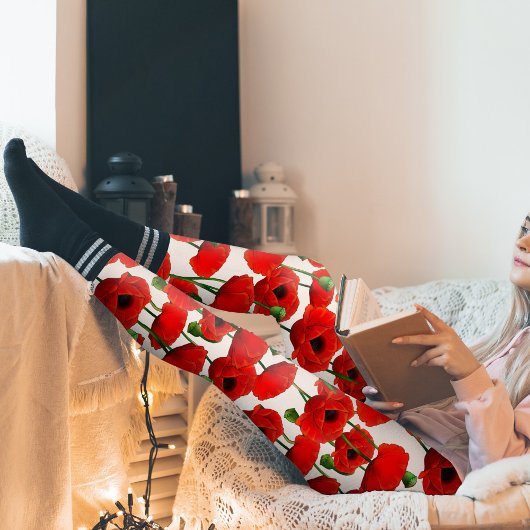 Red Poppies Blumenmuster Leggings