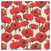 Red Poppies Blumenmuster Stoff (Nahaufnahme)