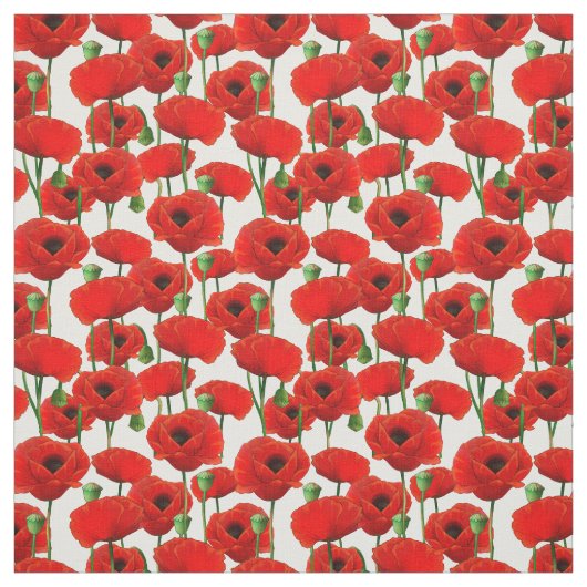 Red Poppies Blumenmuster Stoff (Muster)