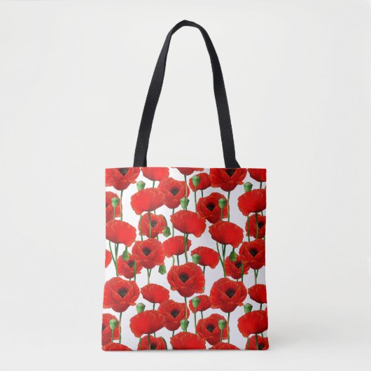 Red Poppies Blumenmuster Tasche (Vorderseite)