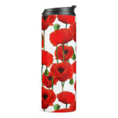 Red Poppies Blumenmuster Thermosbecher (Nach links gedreht)