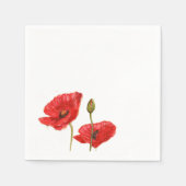 Red Poppies Bud Serviette (Vorderseite)