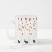 Red Poppies Bunny Rabbit Floral Mattglastasse (Links)