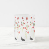 Red Poppies Bunny Rabbit Floral Mattglastasse (Mittel)