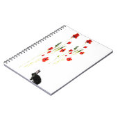 Red Poppies Bunny Rabbit Floral Notizblock (Linke Seite)