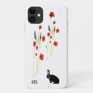 Red Poppies Bunny Rabbit Personalisiert Case-Mate iPhone Hülle