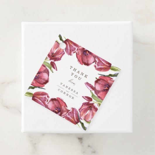 Red Poppies Chic Floral Vielen Dank für Ihre Hochz Geschenkanhänger (Beispiel)