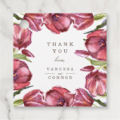 Red Poppies Chic Floral Vielen Dank für Ihre Hochz Geschenkanhänger (Vorderseite)