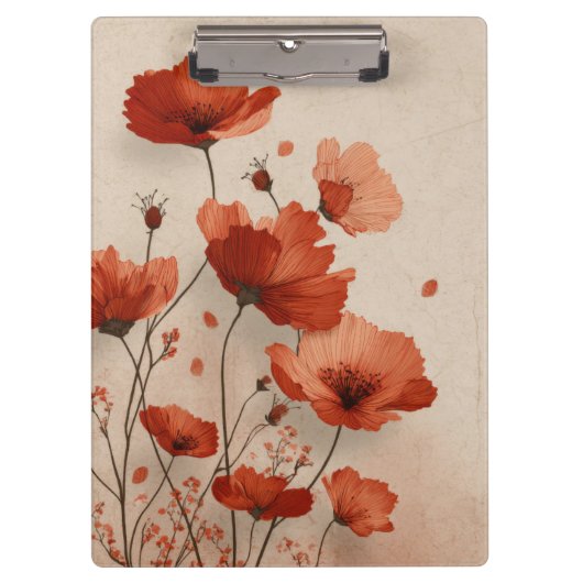 Red poppies. Clipboard Klemmbrett (Vorderseite)