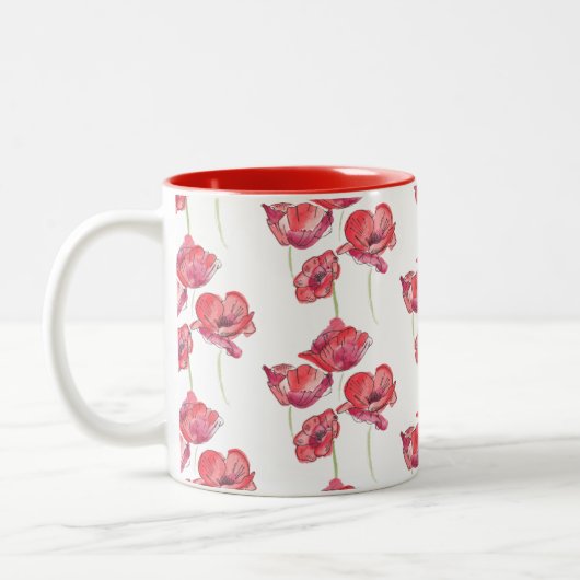 Red Poppies Coffee Tasse (Links)