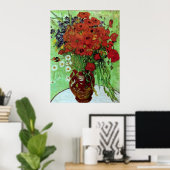 Red Poppies & Daisies (F280) Van Gogh Fine Art Poster (Heimbüro)