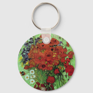 Red Poppies & Daisies (F280) Van Gogh Fine Art Schlüsselanhänger